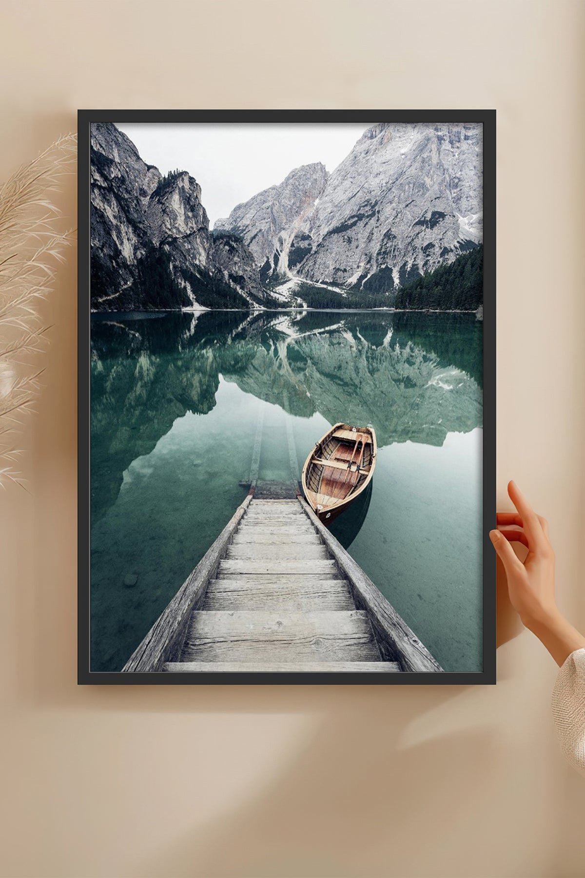 HOMEPACK Ahşap Çerçeveli Tablo Çerçeveli Poster Sanatsal Modern Duvar Dekoru BEK-8181
