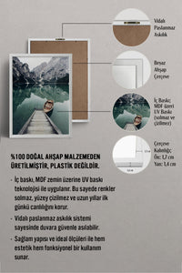 HOMEPACK Ahşap Çerçeveli Tablo Çerçeveli Poster Sanatsal Modern Duvar Dekoru BEK-8181