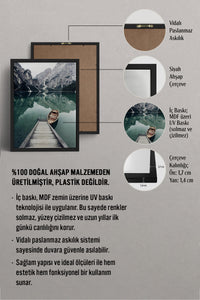 HOMEPACK Ahşap Çerçeveli Tablo Çerçeveli Poster Sanatsal Modern Duvar Dekoru BEK-8181