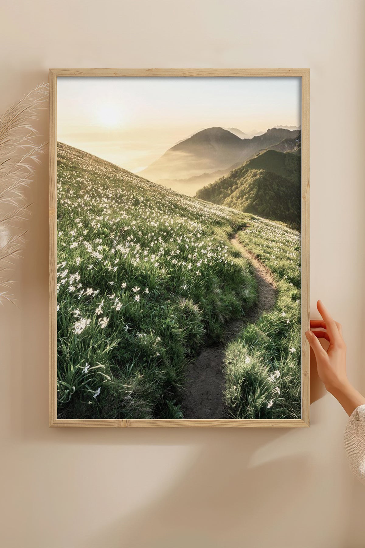 HOMEPACK Ahşap Çerçeveli Tablo Çerçeveli Poster Sanatsal Modern Duvar Dekoru BEK-8183