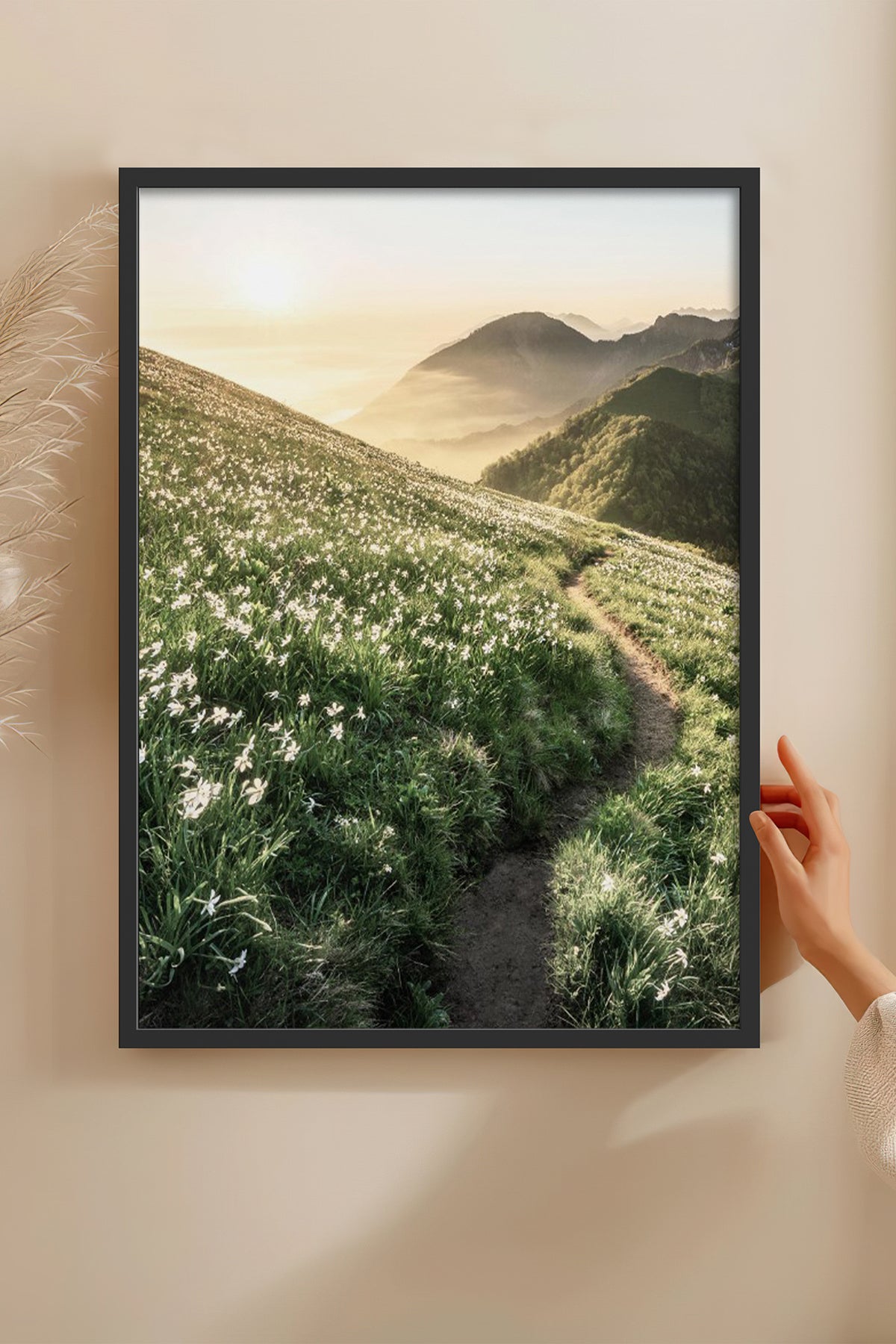 HOMEPACK Ahşap Çerçeveli Tablo Çerçeveli Poster Sanatsal Modern Duvar Dekoru BEK-8183
