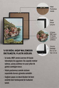 HOMEPACK Ahşap Çerçeveli Tablo Çerçeveli Poster Sanatsal Modern Duvar Dekoru BEK-8185