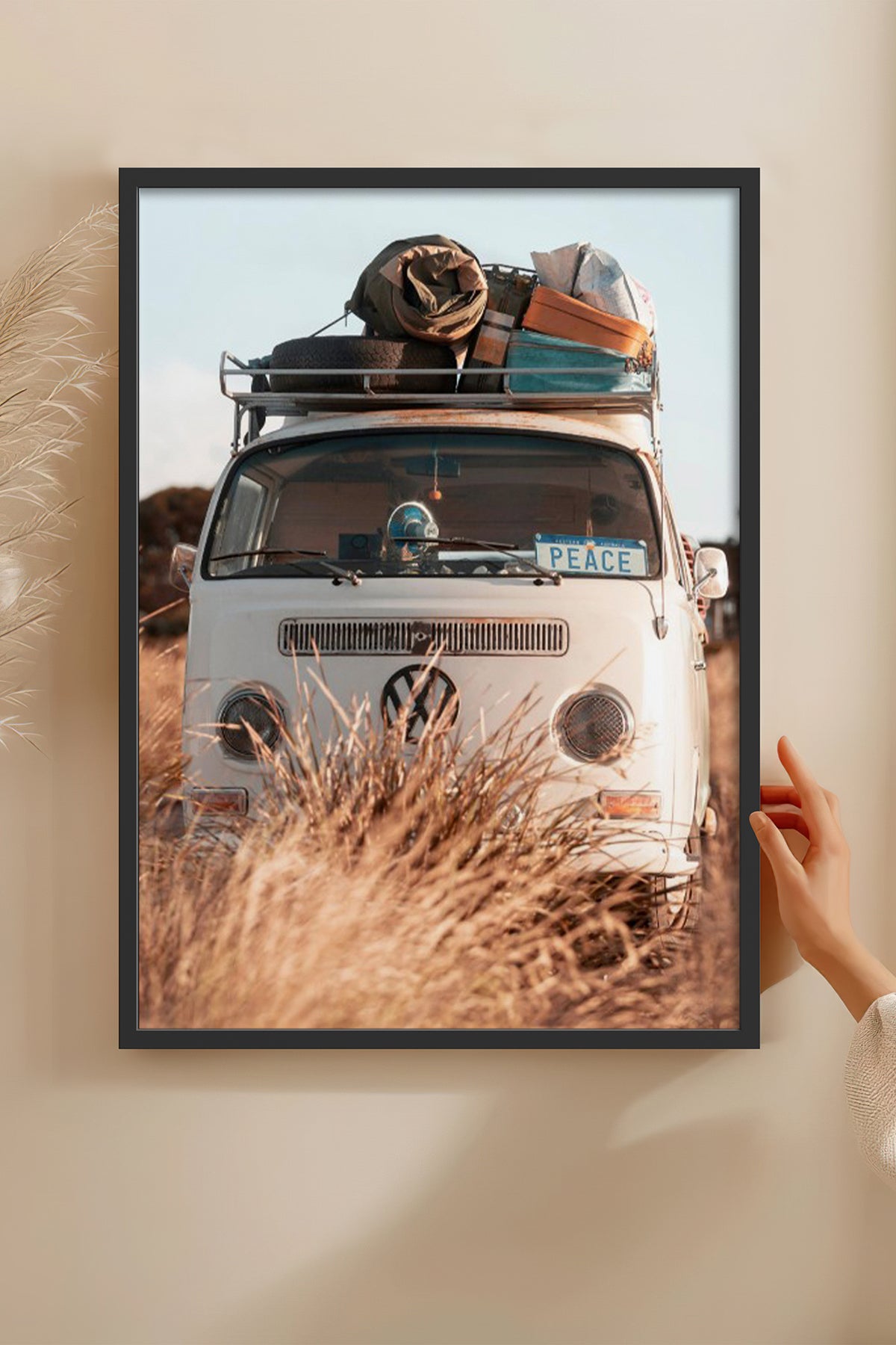 HOMEPACK Ahşap Çerçeveli Tablo Çerçeveli Poster Sanatsal Modern Duvar Dekoru BEK-8186