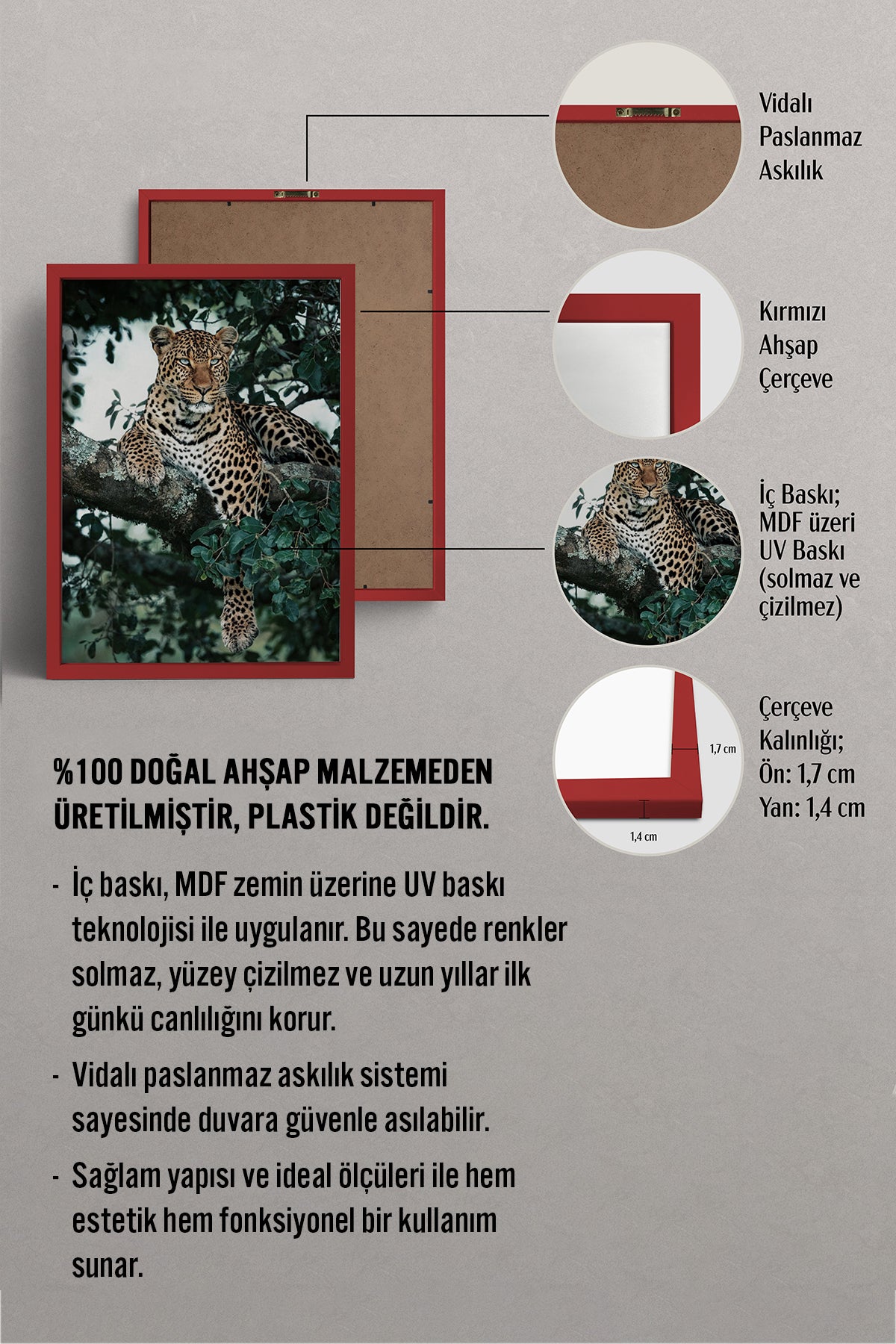 HOMEPACK Ahşap Çerçeveli Tablo Çerçeveli Poster Sanatsal Modern Duvar Dekoru BEK-8187