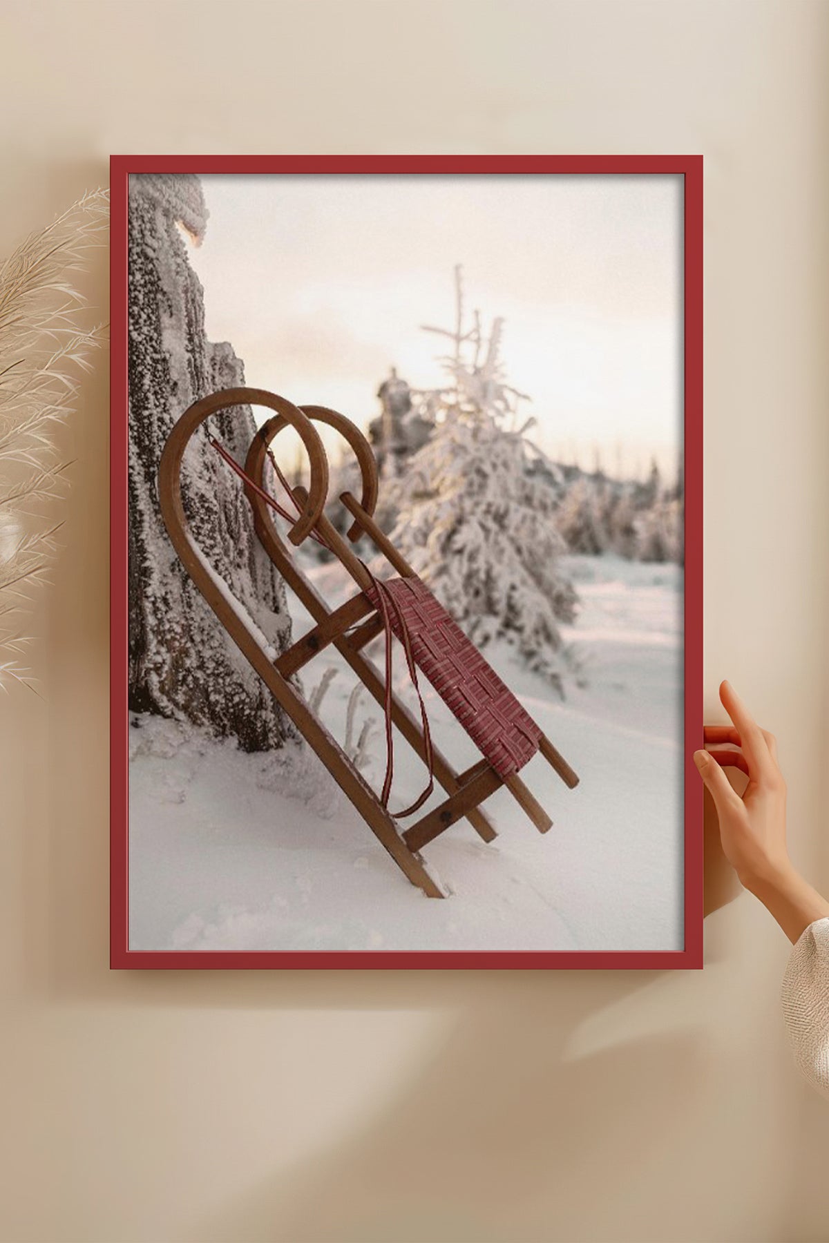 HOMEPACK Ahşap Çerçeveli Tablo Çerçeveli Poster Sanatsal Modern Duvar Dekoru BEK-8188