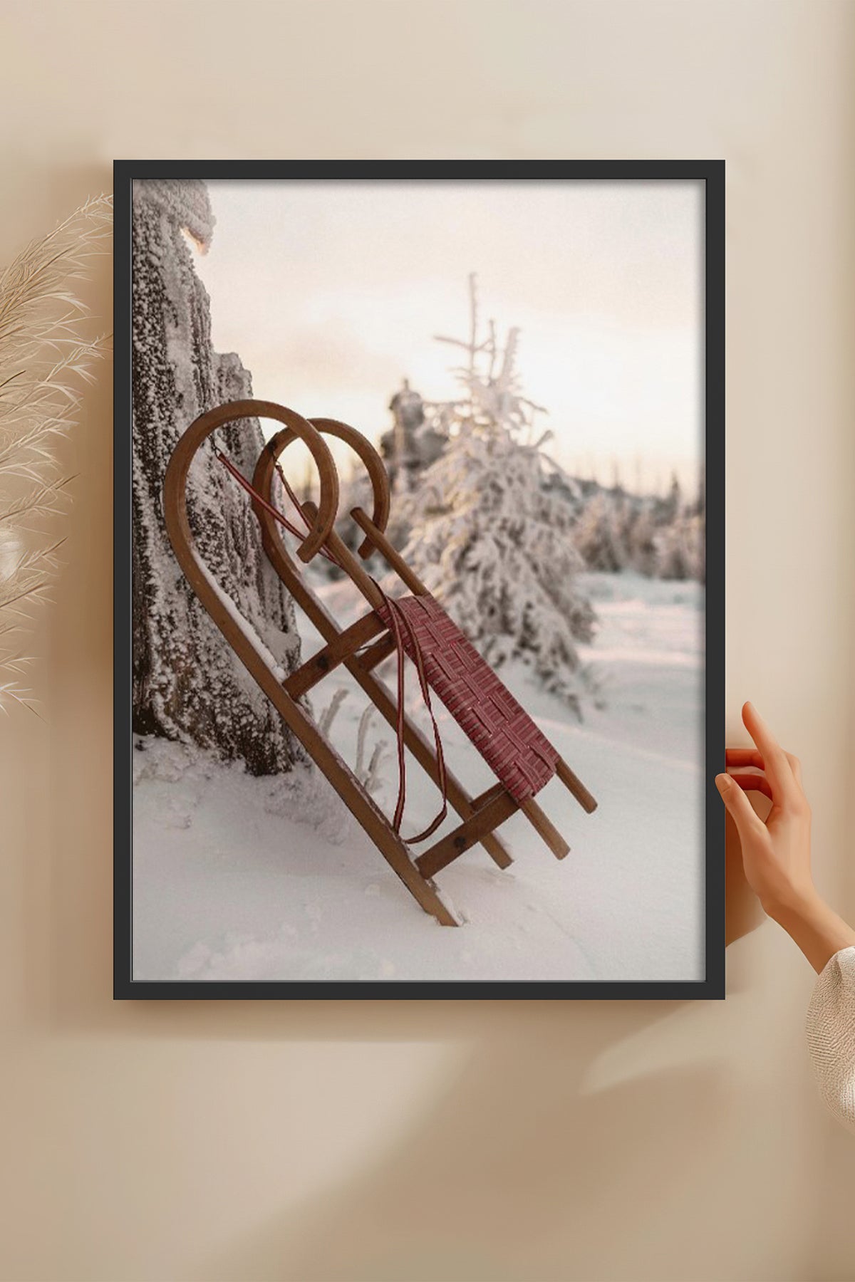 HOMEPACK Ahşap Çerçeveli Tablo Çerçeveli Poster Sanatsal Modern Duvar Dekoru BEK-8188