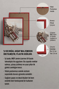 HOMEPACK Ahşap Çerçeveli Tablo Çerçeveli Poster Sanatsal Modern Duvar Dekoru BEK-8188