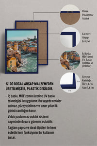 HOMEPACK Ahşap Çerçeveli Tablo Çerçeveli Poster Sanatsal Modern Duvar Dekoru BEK-8201