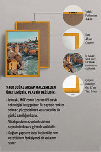 HOMEPACK Ahşap Çerçeveli Tablo Çerçeveli Poster Sanatsal Modern Duvar Dekoru BEK-8201