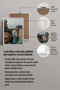 HOMEPACK Ahşap Çerçeveli Tablo Çerçeveli Poster Sanatsal Modern Duvar Dekoru BEK-8203