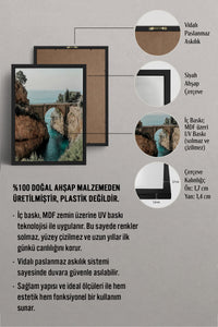 HOMEPACK Ahşap Çerçeveli Tablo Çerçeveli Poster Sanatsal Modern Duvar Dekoru BEK-8203