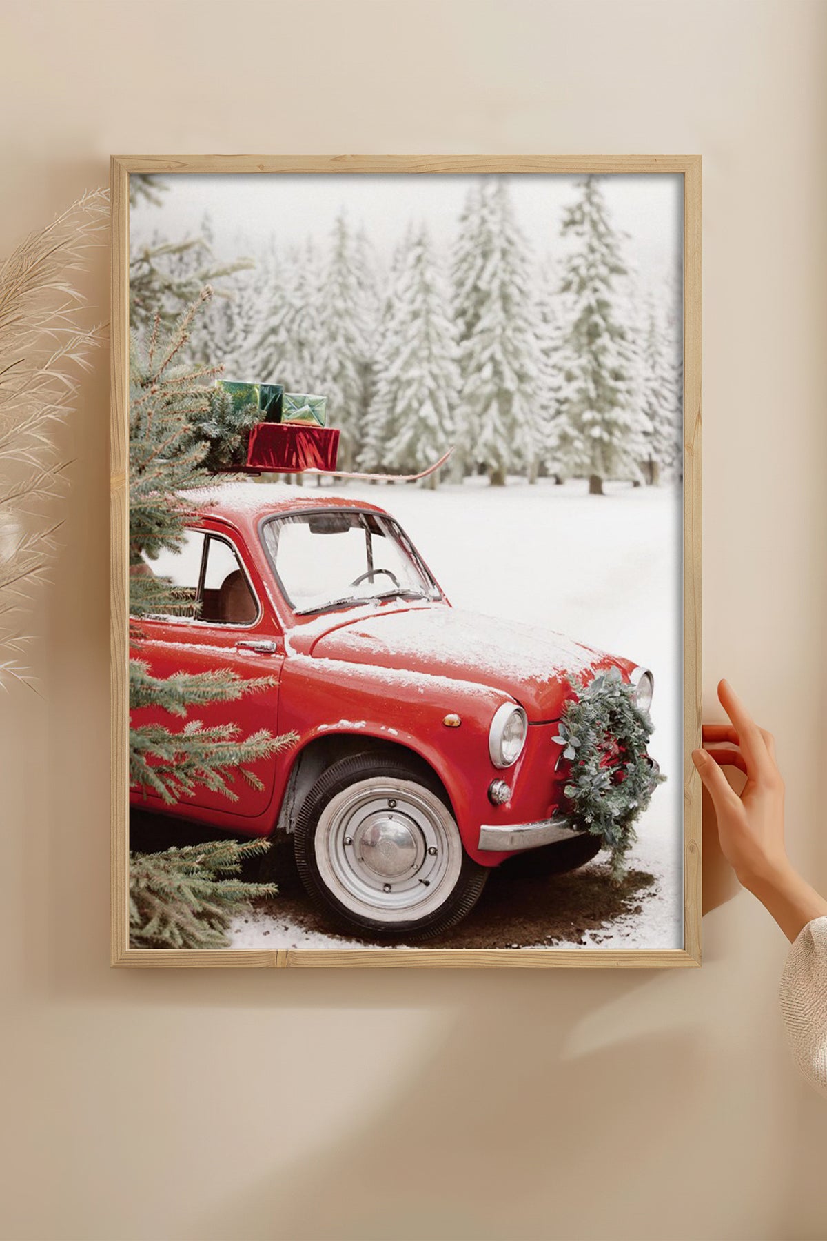 HOMEPACK Ahşap Çerçeveli Tablo Çerçeveli Poster Sanatsal Modern Duvar Dekoru BEK-8204