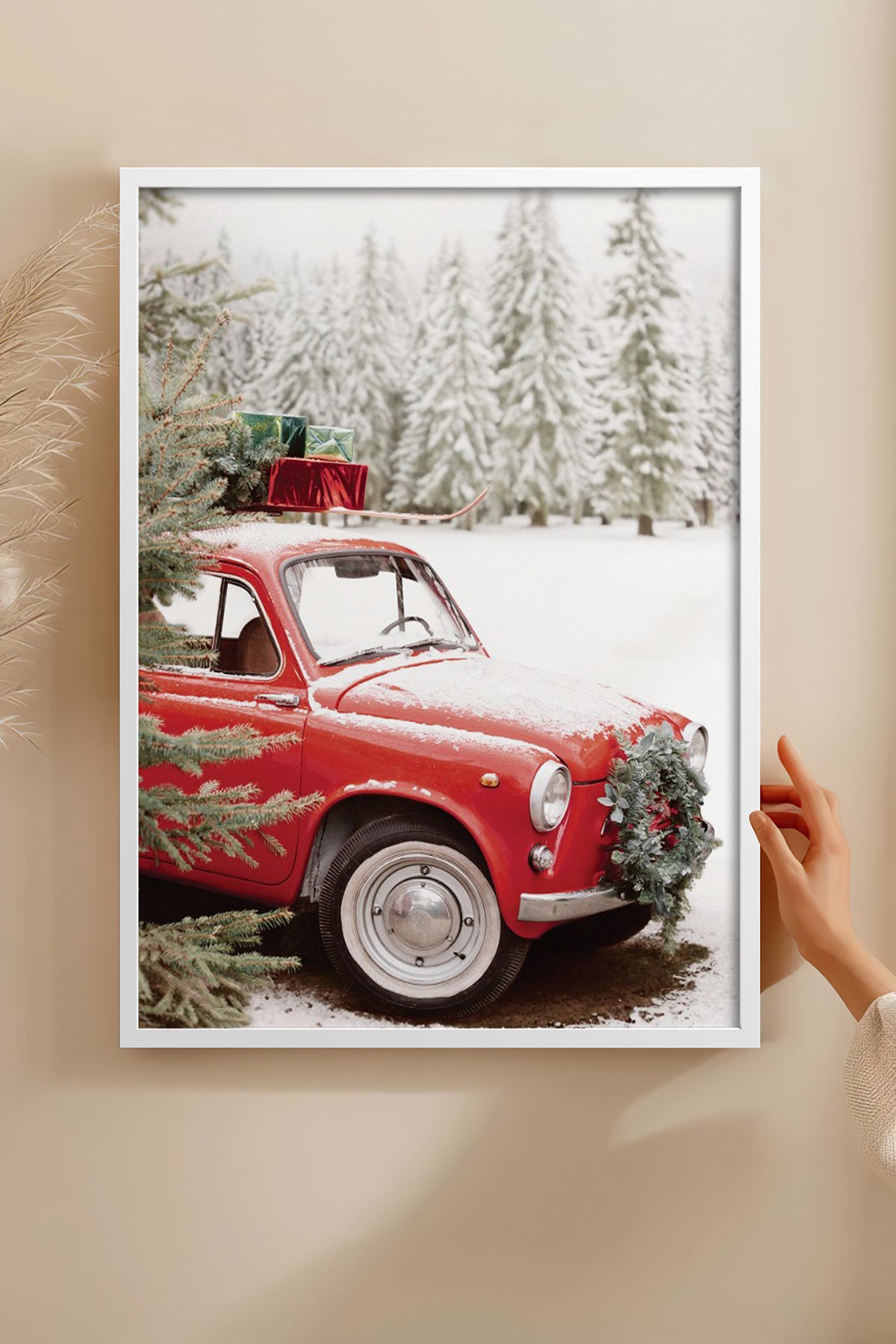 HOMEPACK Ahşap Çerçeveli Tablo Çerçeveli Poster Sanatsal Modern Duvar Dekoru BEK-8204