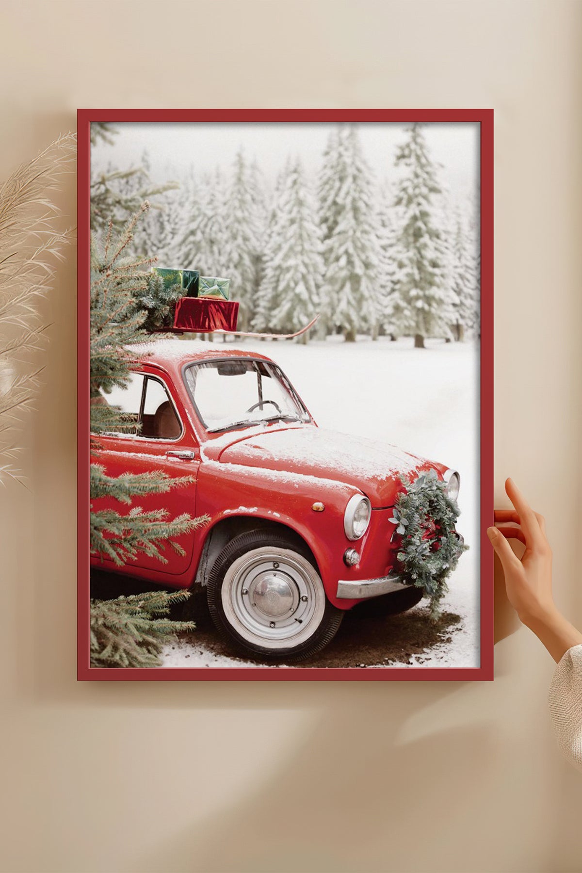 HOMEPACK Ahşap Çerçeveli Tablo Çerçeveli Poster Sanatsal Modern Duvar Dekoru BEK-8204