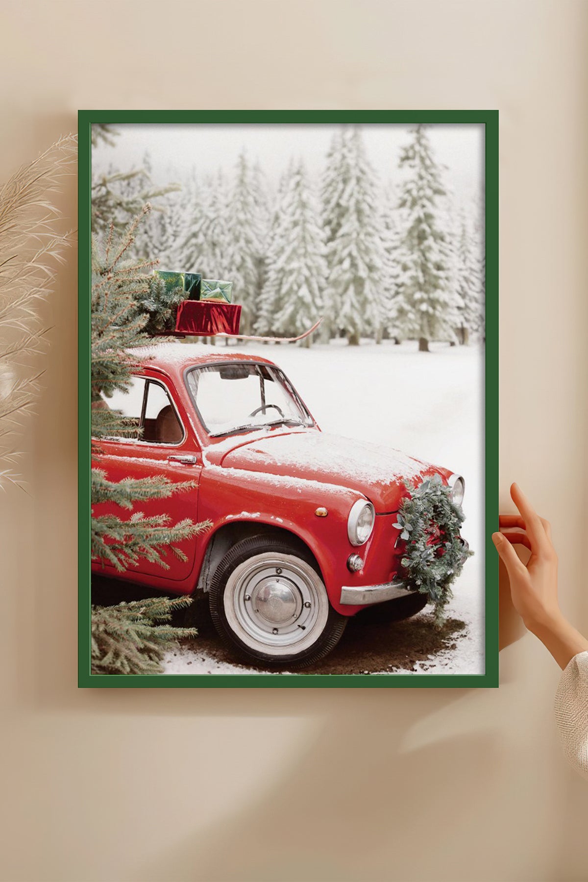 HOMEPACK Ahşap Çerçeveli Tablo Çerçeveli Poster Sanatsal Modern Duvar Dekoru BEK-8204