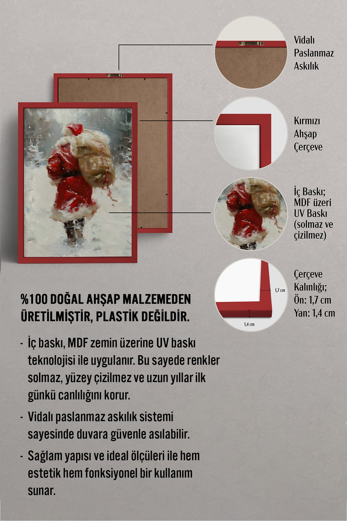 HOMEPACK Ahşap Çerçeveli Tablo Çerçeveli Poster Sanatsal Modern Duvar Dekoru BEK-8207