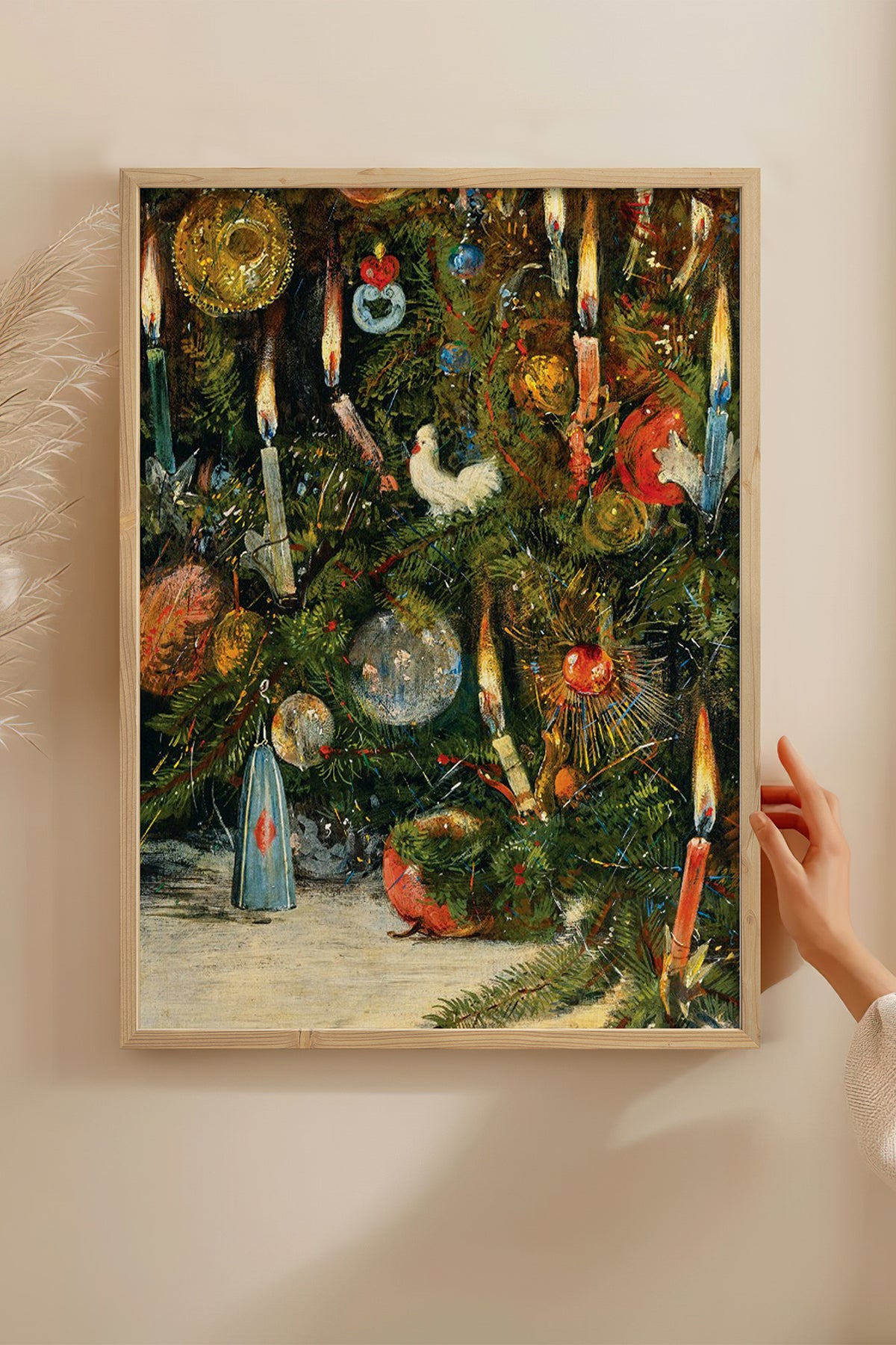 HOMEPACK Ahşap Çerçeveli Tablo Çerçeveli Poster Sanatsal Modern Duvar Dekoru BEK-8210