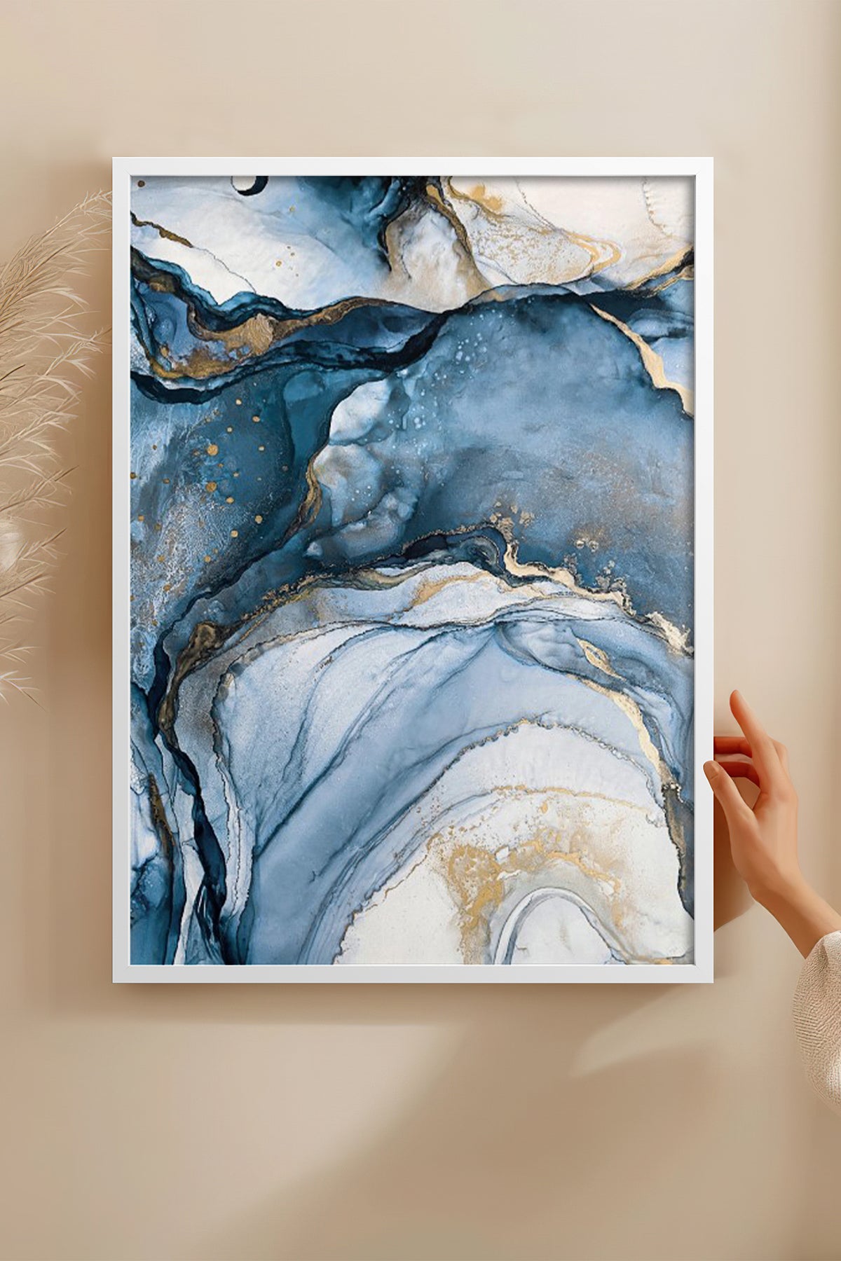 HOMEPACK Ahşap Çerçeveli Tablo Çerçeveli Poster Sanatsal Modern Duvar Dekoru BEK-8214