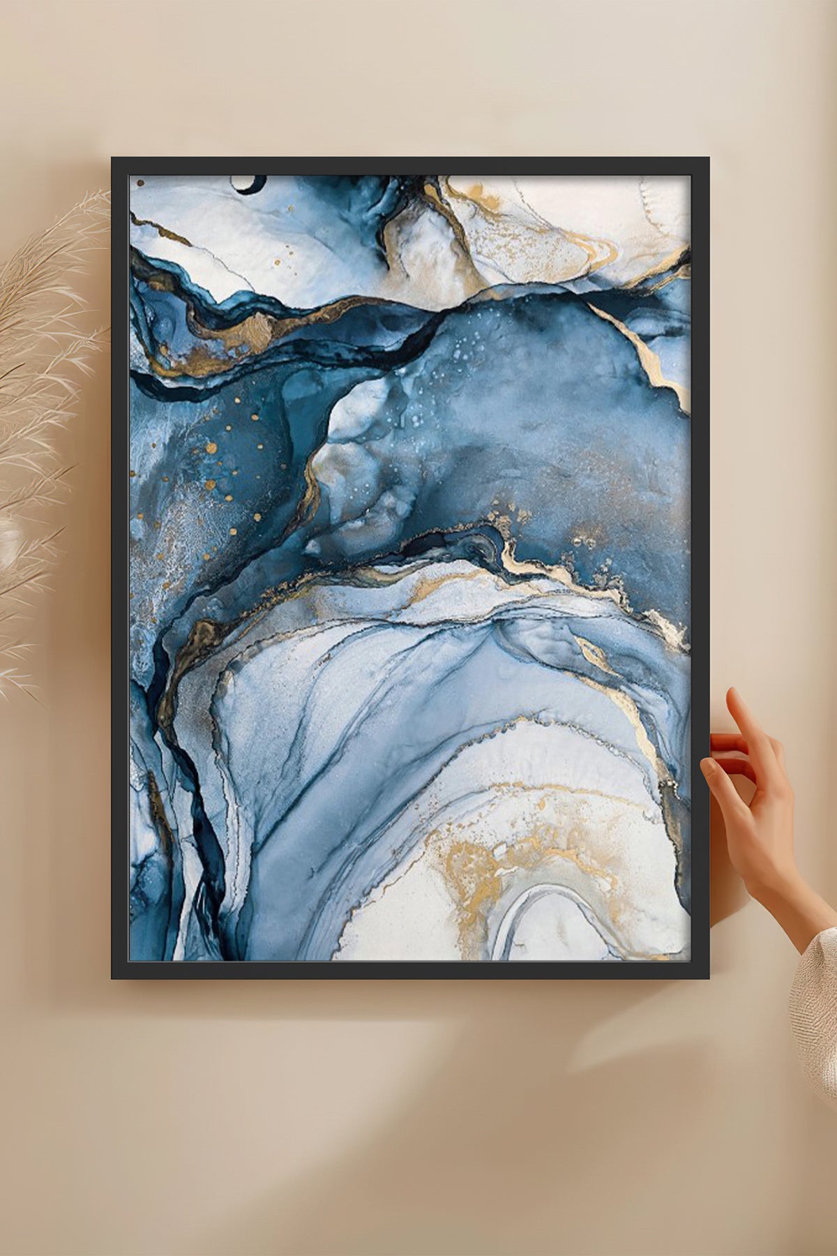 HOMEPACK Ahşap Çerçeveli Tablo Çerçeveli Poster Sanatsal Modern Duvar Dekoru BEK-8214
