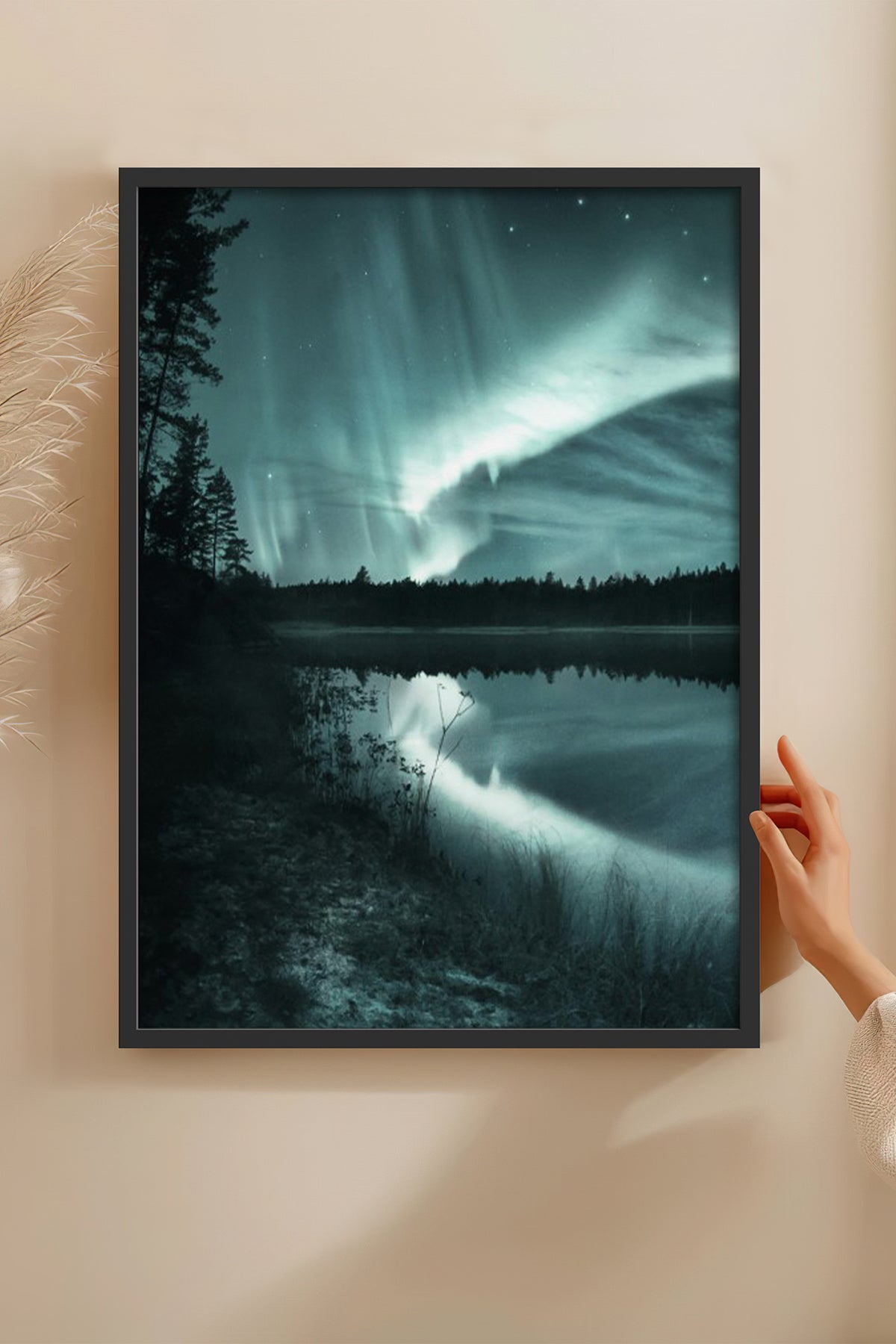 HOMEPACK Ahşap Çerçeveli Tablo Çerçeveli Poster Sanatsal Modern Duvar Dekoru BEK-8216