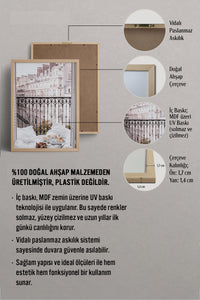 HOMEPACK Ahşap Çerçeveli Tablo Çerçeveli Poster Sanatsal Modern Duvar Dekoru BEK-8217