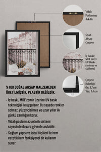 HOMEPACK Ahşap Çerçeveli Tablo Çerçeveli Poster Sanatsal Modern Duvar Dekoru BEK-8217