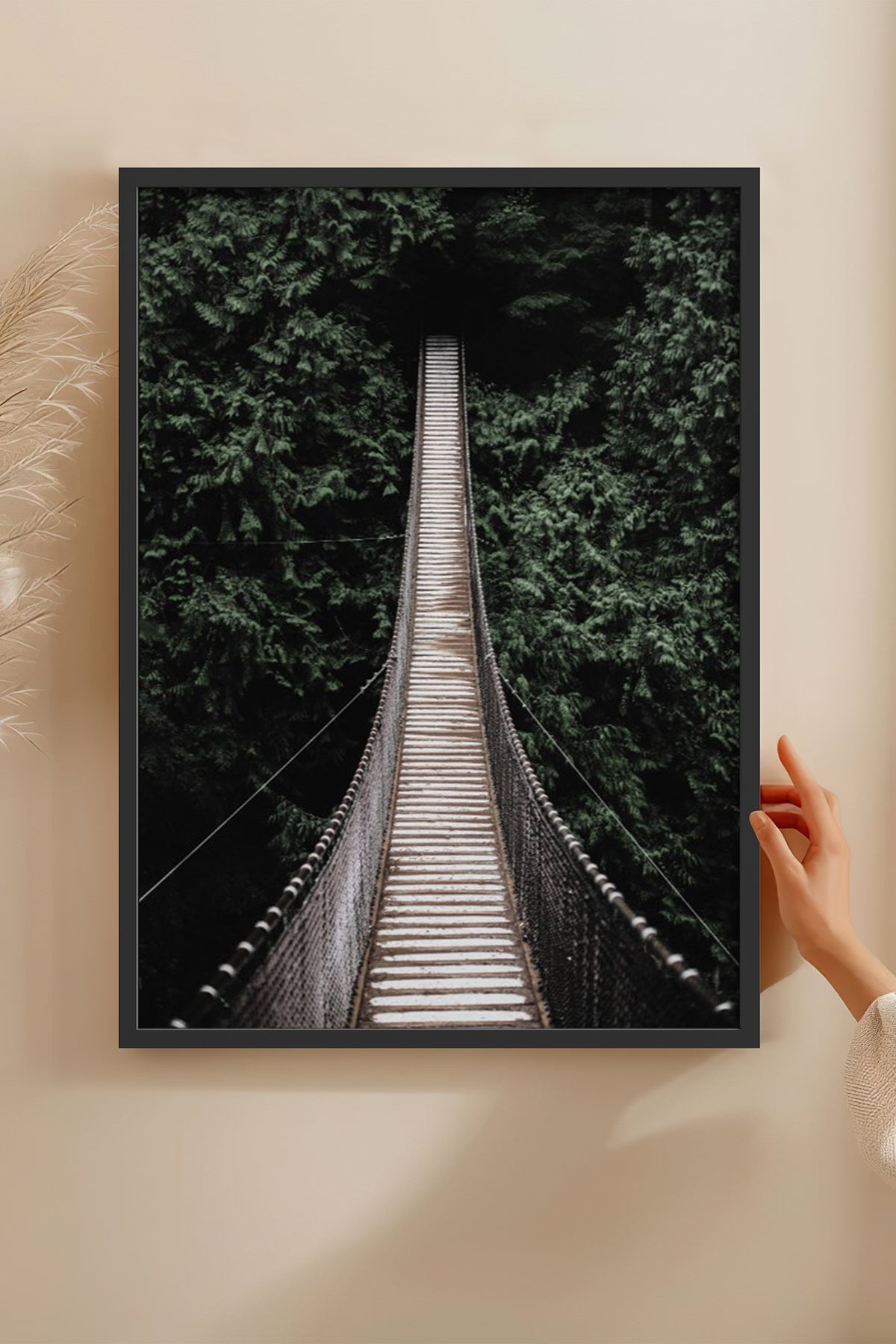 HOMEPACK Ahşap Çerçeveli Tablo Çerçeveli Poster Sanatsal Modern Duvar Dekoru BEK-8218