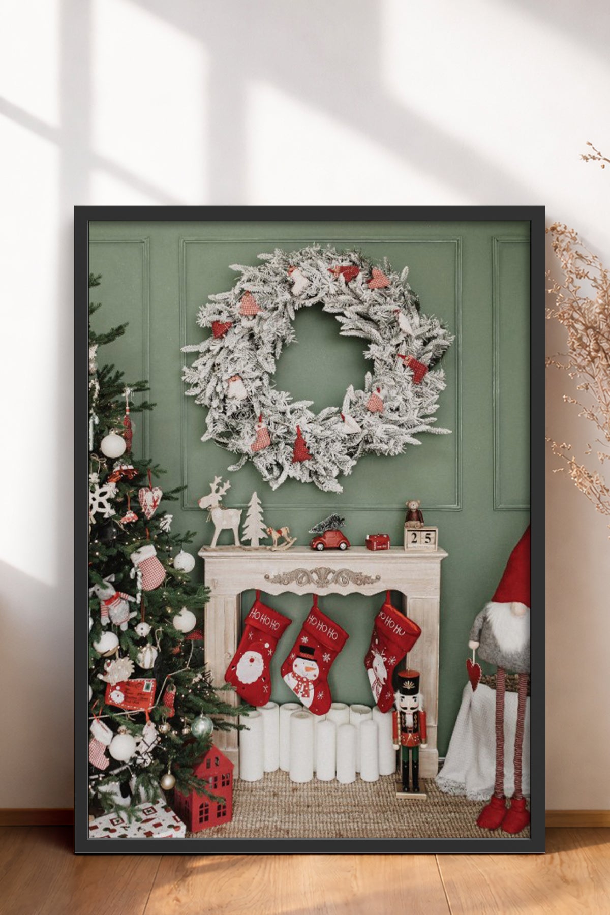 HOMEPACK Ahşap Çerçeveli Tablo Çerçeveli Poster Sanatsal Modern Duvar Dekoru BEK-8219