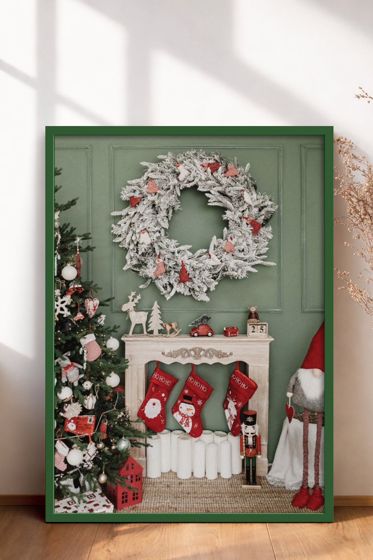 HOMEPACK Ahşap Çerçeveli Tablo Çerçeveli Poster Sanatsal Modern Duvar Dekoru BEK-8219