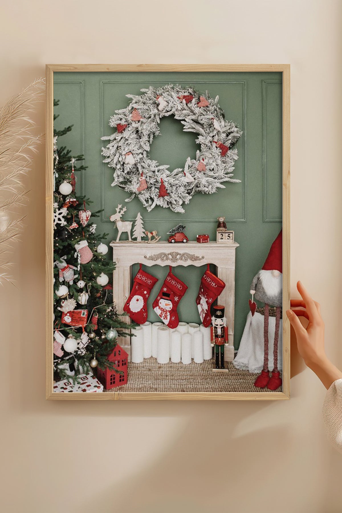 HOMEPACK Ahşap Çerçeveli Tablo Çerçeveli Poster Sanatsal Modern Duvar Dekoru BEK-8219