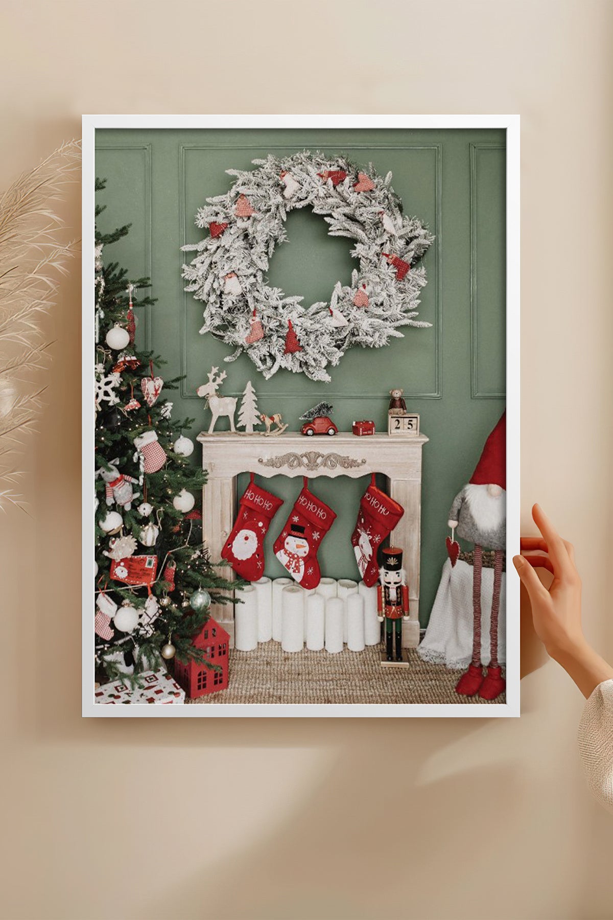 HOMEPACK Ahşap Çerçeveli Tablo Çerçeveli Poster Sanatsal Modern Duvar Dekoru BEK-8219