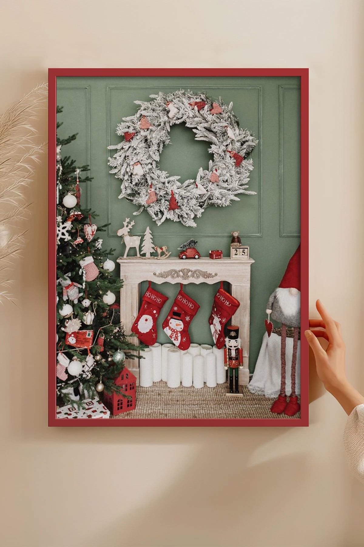 HOMEPACK Ahşap Çerçeveli Tablo Çerçeveli Poster Sanatsal Modern Duvar Dekoru BEK-8219