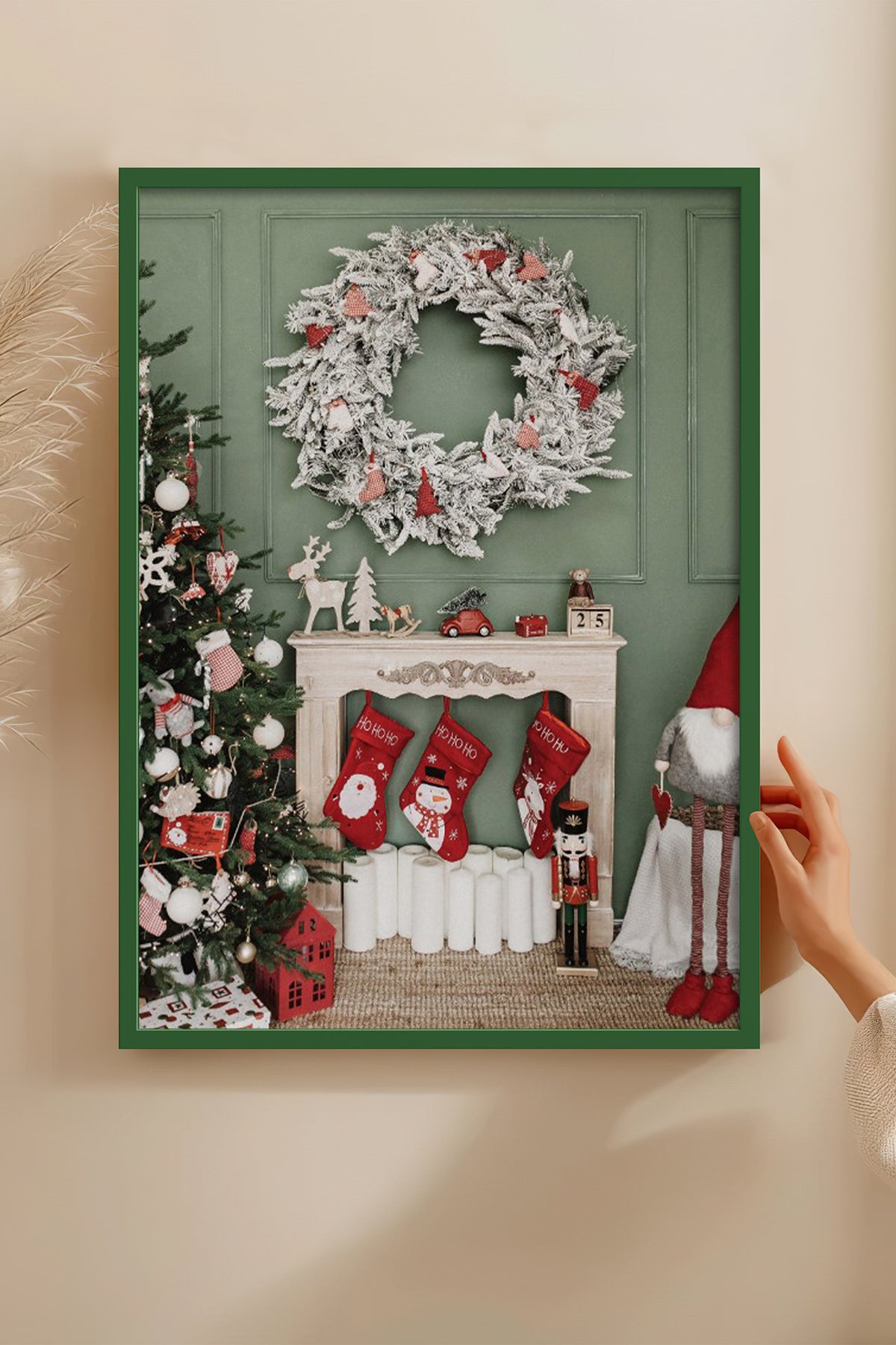 HOMEPACK Ahşap Çerçeveli Tablo Çerçeveli Poster Sanatsal Modern Duvar Dekoru BEK-8219