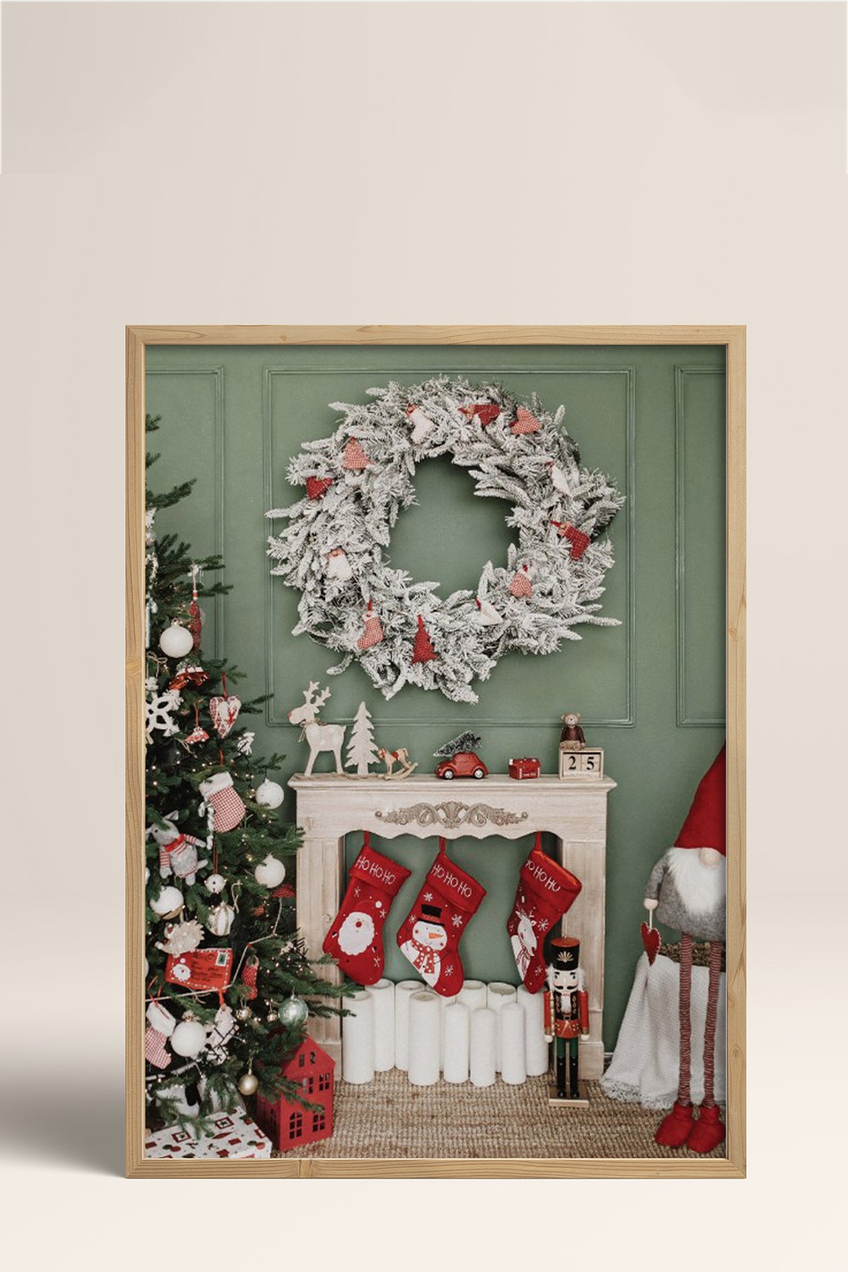HOMEPACK Ahşap Çerçeveli Tablo Çerçeveli Poster Sanatsal Modern Duvar Dekoru BEK-8219