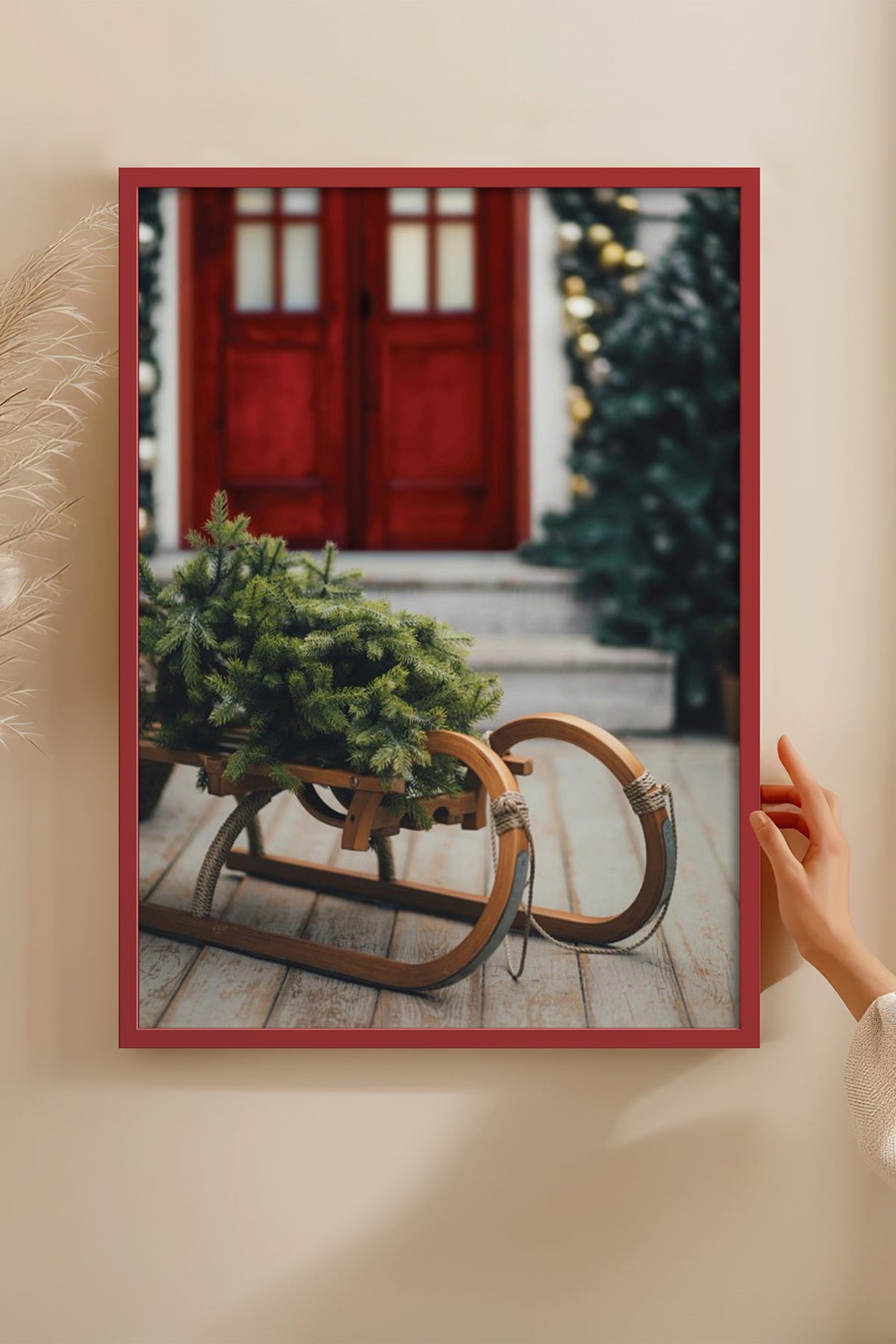 HOMEPACK Ahşap Çerçeveli Tablo Çerçeveli Poster Sanatsal Modern Duvar Dekoru BEK-8222