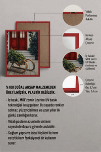 HOMEPACK Ahşap Çerçeveli Tablo Çerçeveli Poster Sanatsal Modern Duvar Dekoru BEK-8222