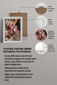 HOMEPACK Ahşap Çerçeveli Tablo Çerçeveli Poster Sanatsal Modern Duvar Dekoru BEK-8228