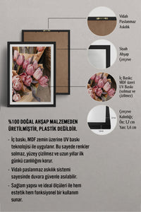 HOMEPACK Ahşap Çerçeveli Tablo Çerçeveli Poster Sanatsal Modern Duvar Dekoru BEK-8228