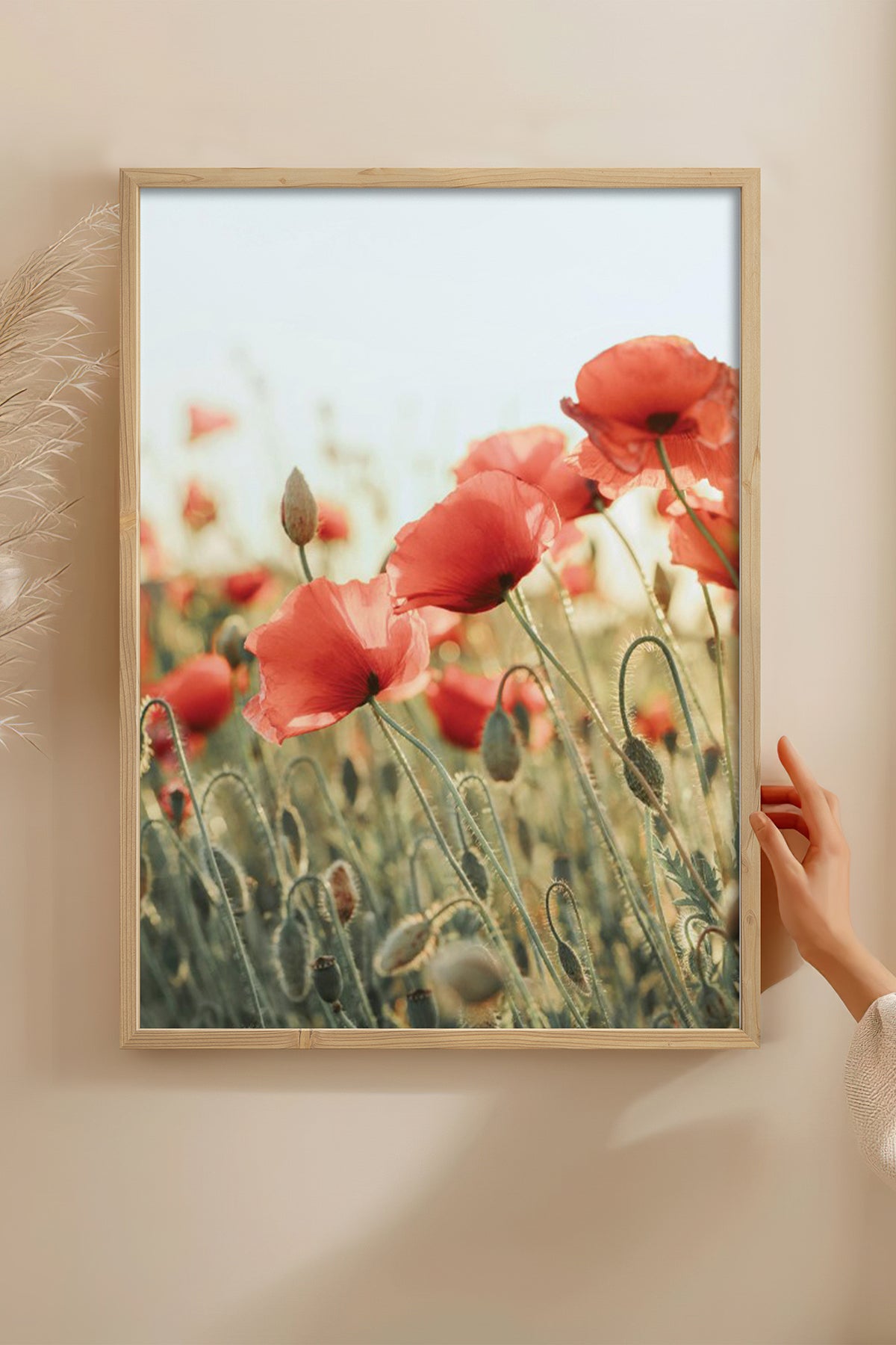 HOMEPACK Ahşap Çerçeveli Tablo Çerçeveli Poster Sanatsal Modern Duvar Dekoru BEK-8235
