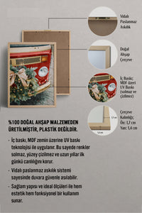 HOMEPACK Ahşap Çerçeveli Tablo Çerçeveli Poster Sanatsal Modern Duvar Dekoru BEK-8236