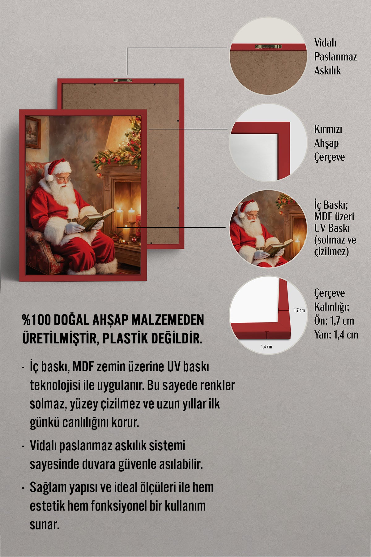 HOMEPACK Ahşap Çerçeveli Tablo Çerçeveli Poster Sanatsal Modern Duvar Dekoru BEK-8238