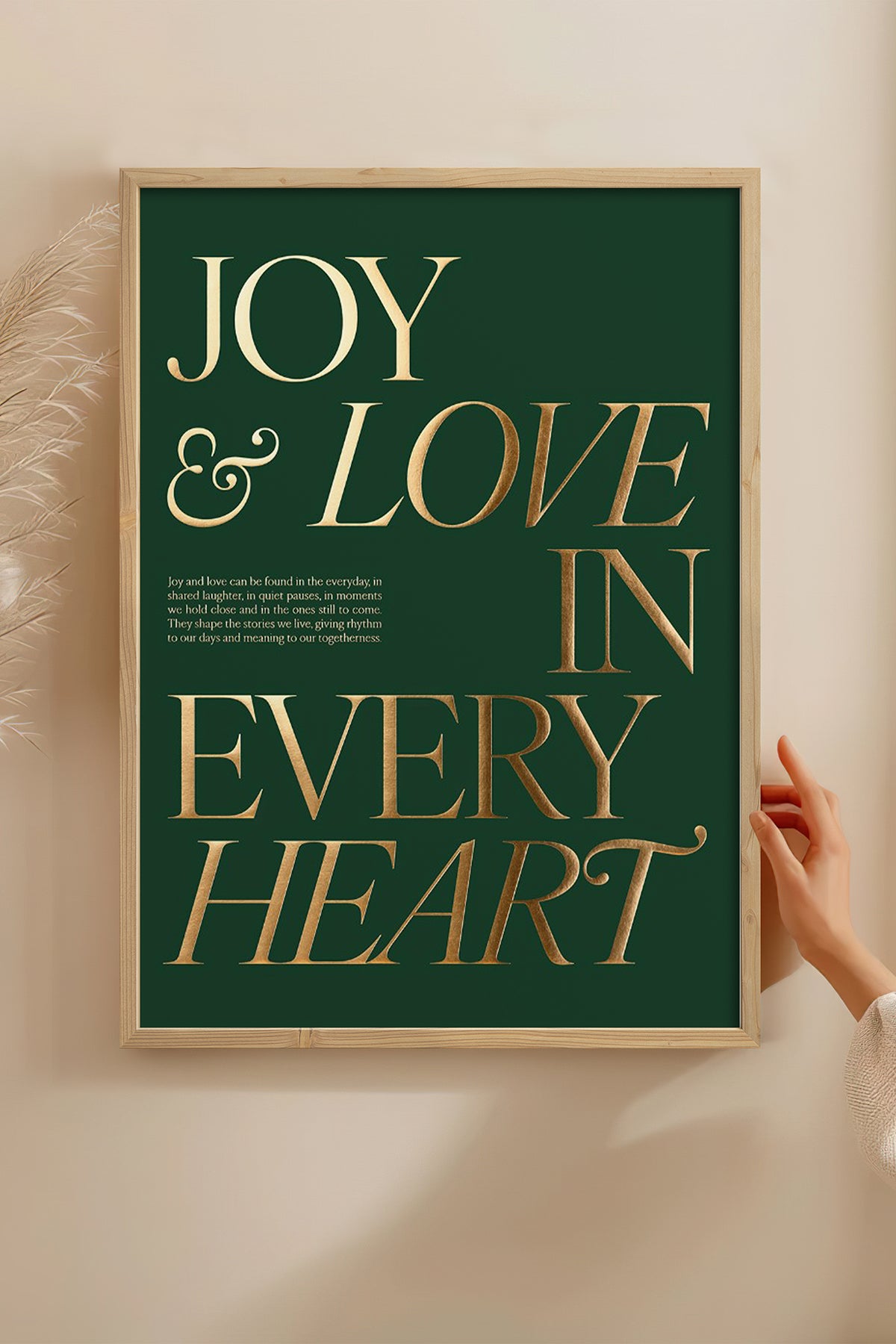 HOMEPACK Ahşap Çerçeveli Tablo Çerçeveli Poster Sanatsal Modern Duvar Dekoru BEK-8246