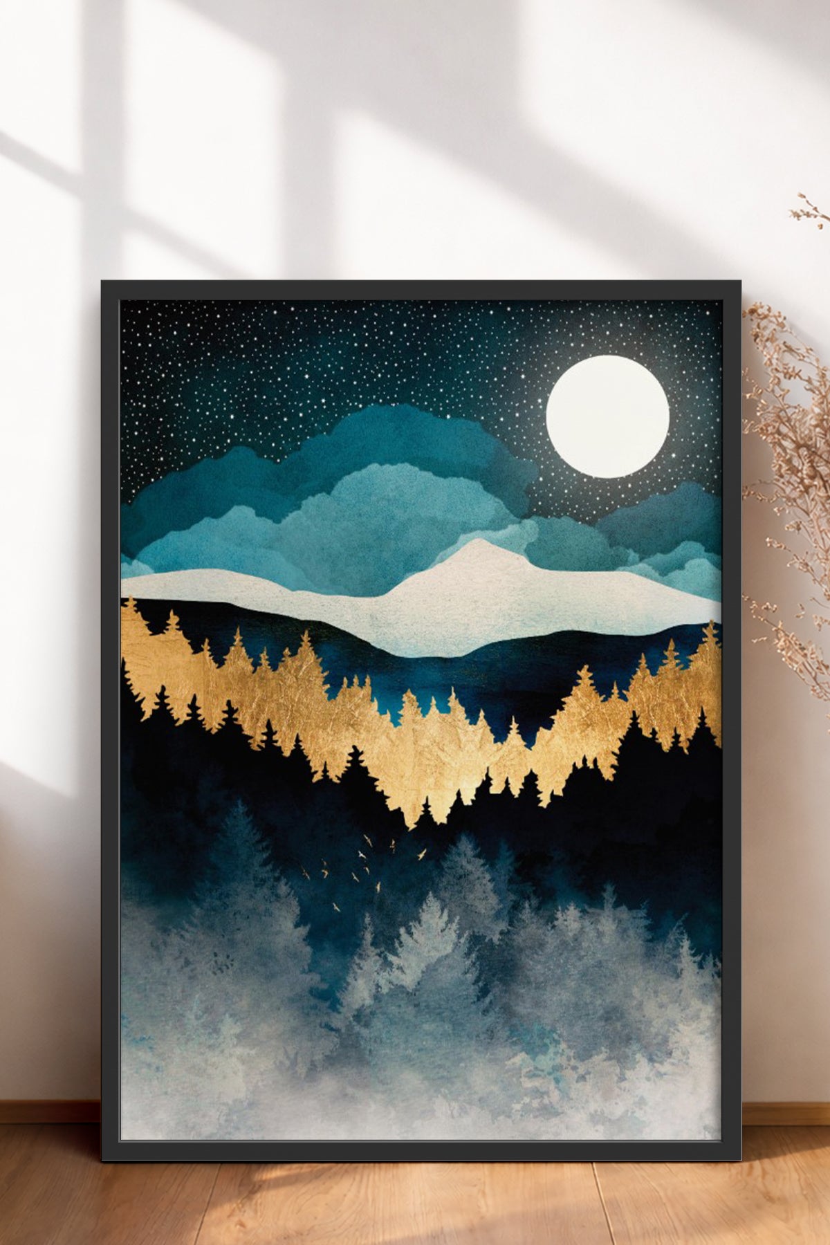 HOMEPACK Ahşap Çerçeveli Tablo Çerçeveli Poster Sanatsal Modern Duvar Dekoru BEK-8247