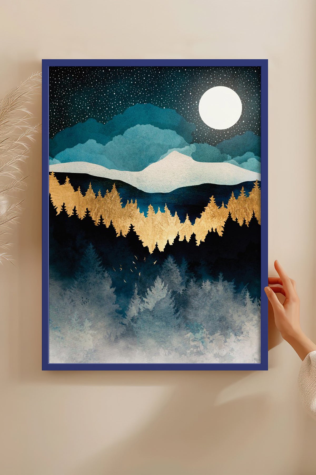 HOMEPACK Ahşap Çerçeveli Tablo Çerçeveli Poster Sanatsal Modern Duvar Dekoru BEK-8247