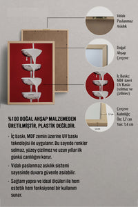HOMEPACK Ahşap Çerçeveli Tablo Çerçeveli Poster Sanatsal Modern Duvar Dekoru BEK-8253