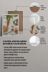 HOMEPACK Ahşap Çerçeveli Tablo Çerçeveli Poster Sanatsal Modern Duvar Dekoru BEK-8255