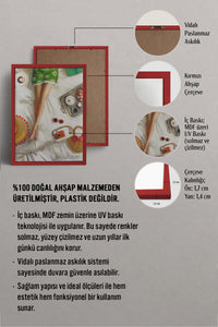 HOMEPACK Ahşap Çerçeveli Tablo Çerçeveli Poster Sanatsal Modern Duvar Dekoru BEK-8255