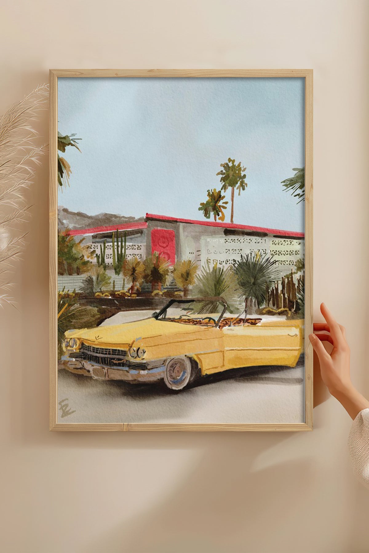 HOMEPACK Ahşap Çerçeveli Tablo Çerçeveli Poster Sanatsal Modern Duvar Dekoru BEK-8256