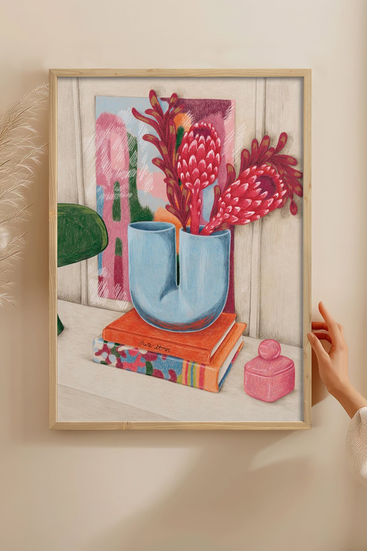 HOMEPACK Ahşap Çerçeveli Tablo Çerçeveli Poster Sanatsal Modern Duvar Dekoru BEK-8257