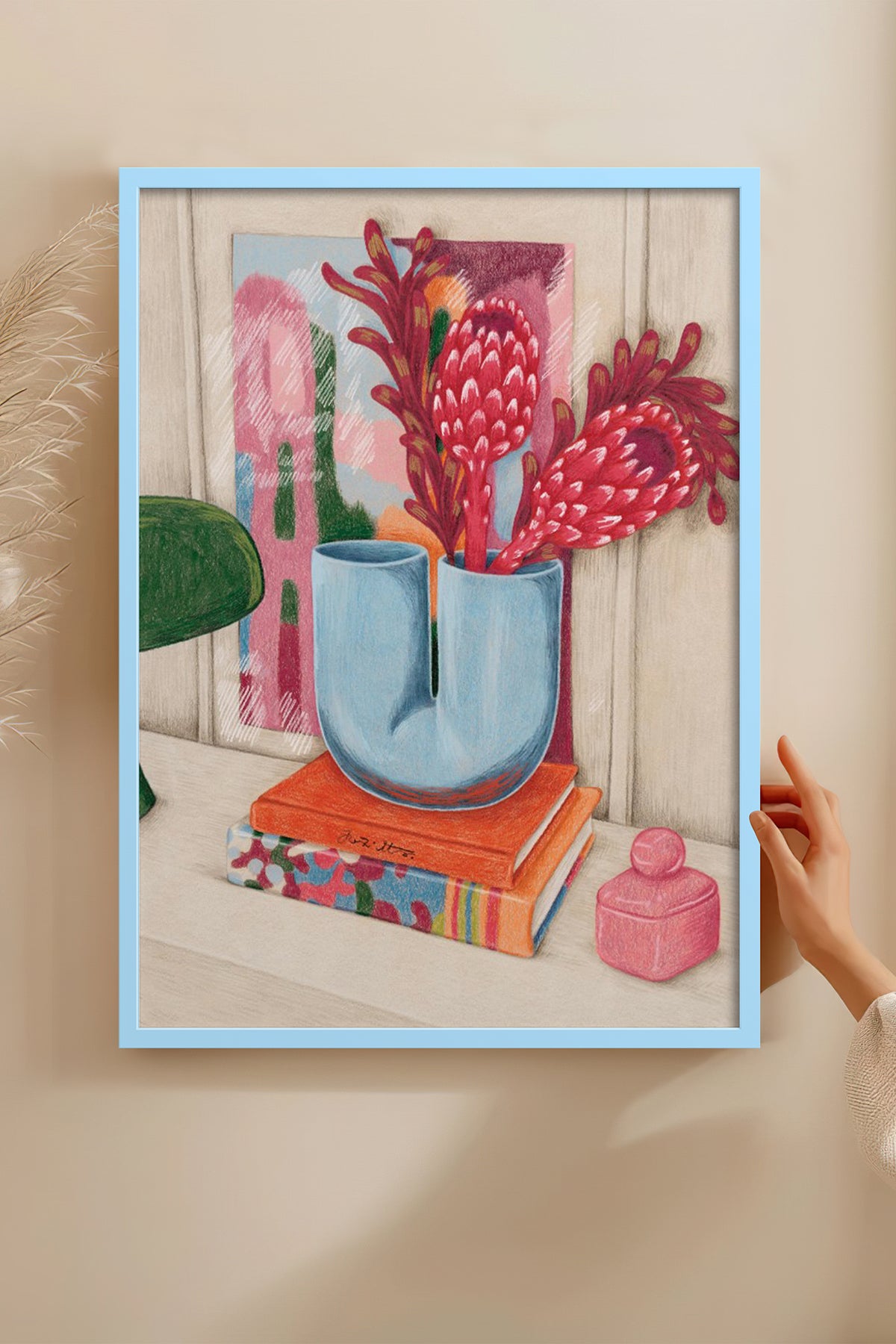 HOMEPACK Ahşap Çerçeveli Tablo Çerçeveli Poster Sanatsal Modern Duvar Dekoru BEK-8257